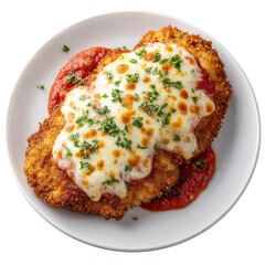 Classic Chicken Parmesan with Breaded Chicken Breast Topped with Marinara Sauce and Melted Mozzarella Cheese