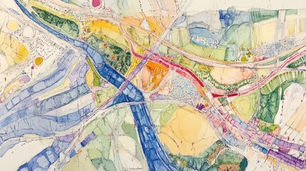 Obraz premium Colorful abstract urban plan