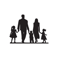 silhouettes of family