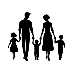 silhouette of a family