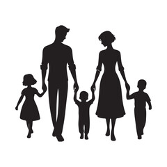 silhouette of a family