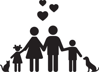 family silhouettes vector
