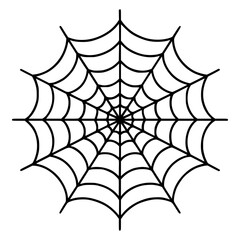 Minimalist black spider web illustration, perfect for Halloween, spooky designs, and digital assets. Clean, isolated, and professionally crafted