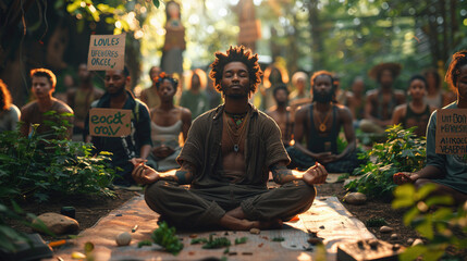 Eco-Serenity: Silent Meditation Protest for Mother Earth