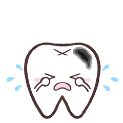 泣いている虫歯のイラスト