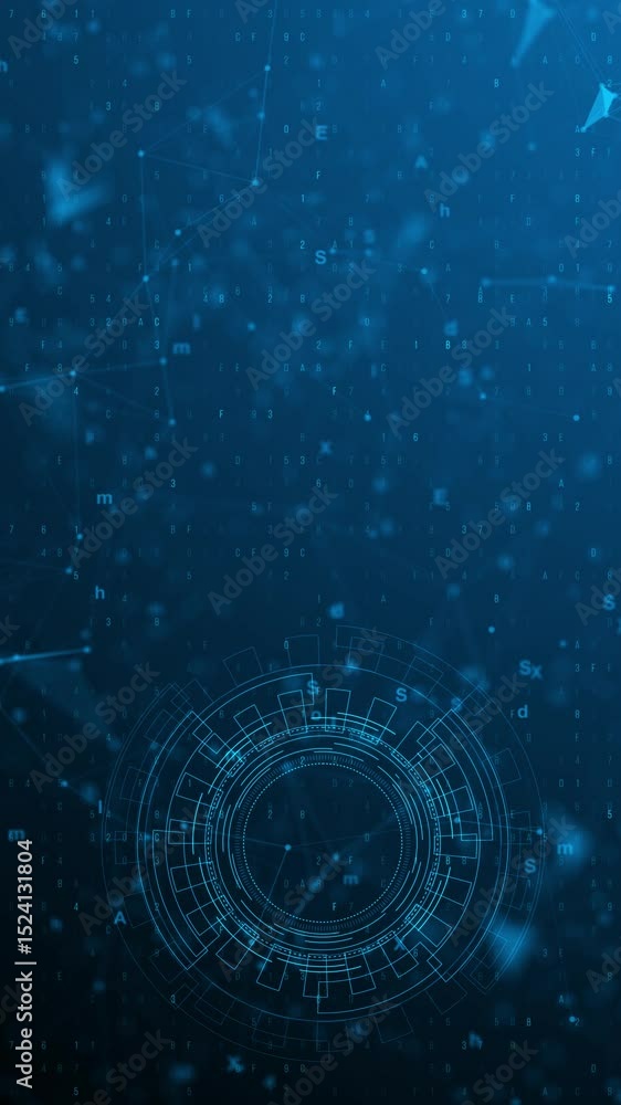 Aufkleber blue holographic advanced hud circle platform. futuristic digital technology animated background cyb