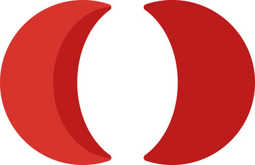 Jiaobei Blocks flat vector illustration. 
Simple shapes Red Wooden Divination blocks SVG.
Traditional Moon blocks isolated.
Transparent background.