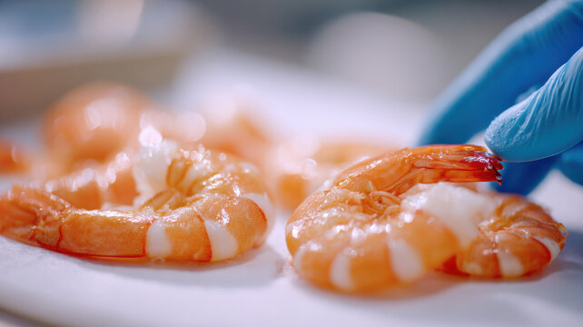 Preparing raw shrimp by deveining