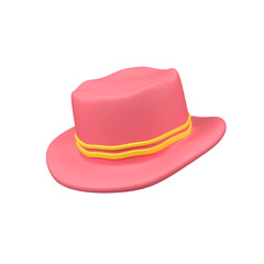 Pink Hat isolated 3d render icon illustration