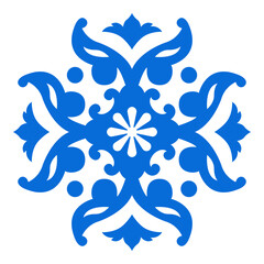 Georgian Decorative Tile Minimal Folk Mandala Design for DIY Decor