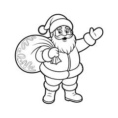 Vector illustration of a laughing Santa Claus with a Christmas smile, set on a white background