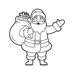 Vector illustration of a laughing Santa Claus with a Christmas smile, set on a white background