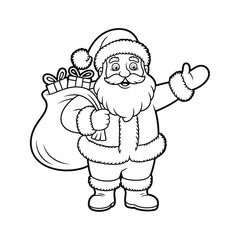 Vector illustration of a laughing Santa Claus with a Christmas smile, set on a white background