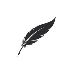 Elegant quill feather pen writing symbol