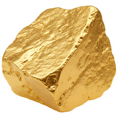 Unearthed: Raw Gold Nugget, Textured Surface, Metallic Luster, Isolated Treasure.