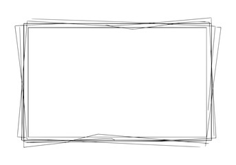 Transparent outline frame in creative style on transparent background  