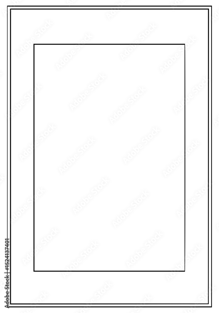 Poster outline frame on transparent background in minimalist style