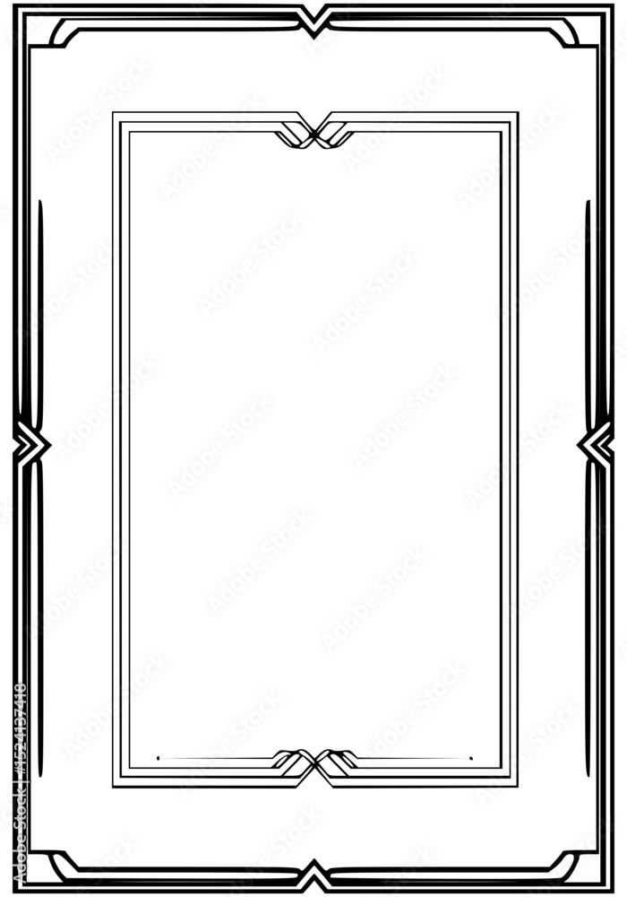 Poster outline frame on transparent background in elegant style