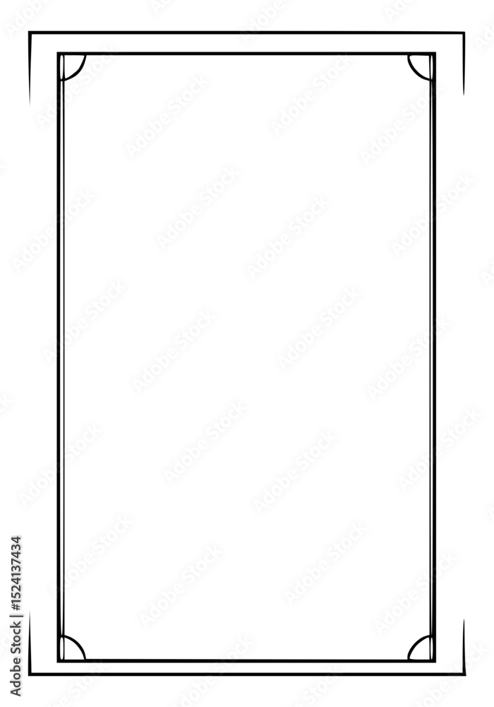 Poster outline frame on transparent background in minimalist style