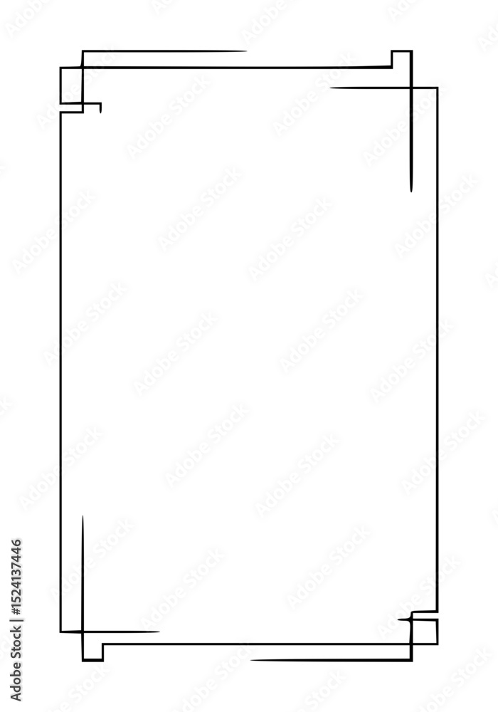 Poster outline frame on transparent background in minimalist style