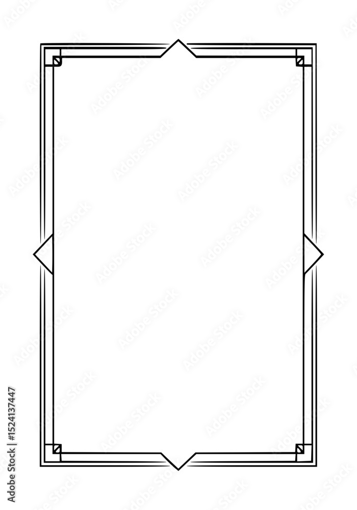 Poster outline frame design on transparent background in elegant style