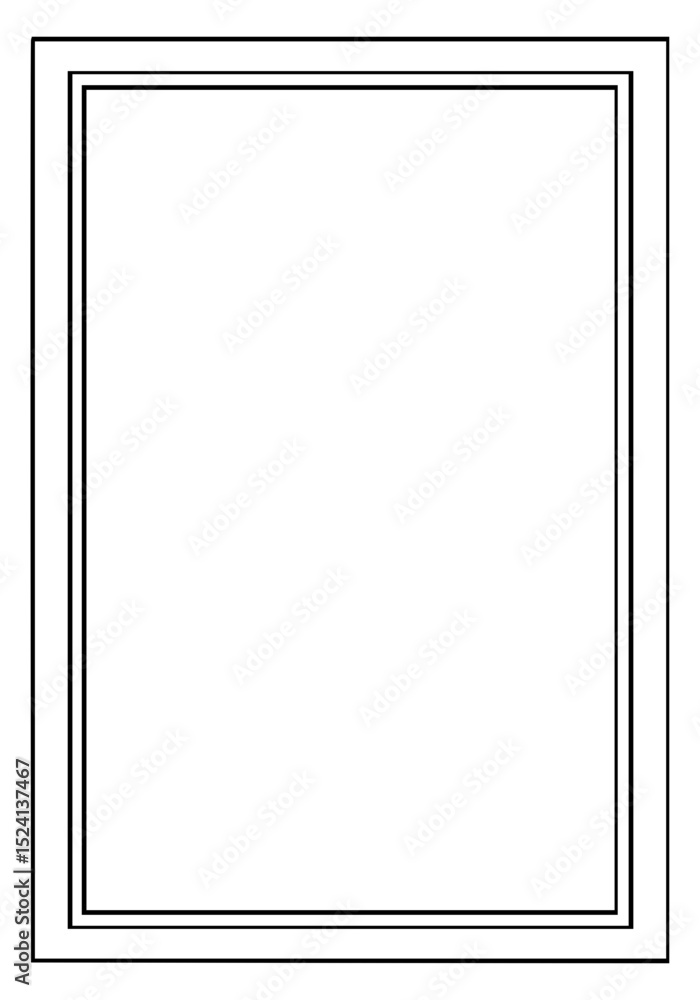 Poster outline frame on transparent background in minimalist style
