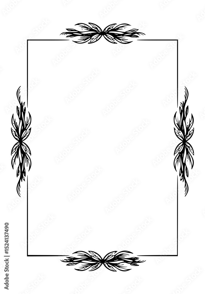 Poster outline frame on transparent background in elegant style