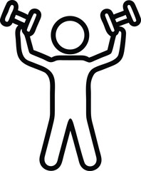 a-person lifting dumbbells icon black and white