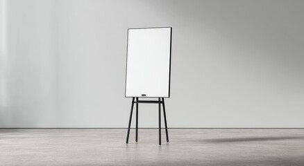 Blank white presentation easel in a modern room