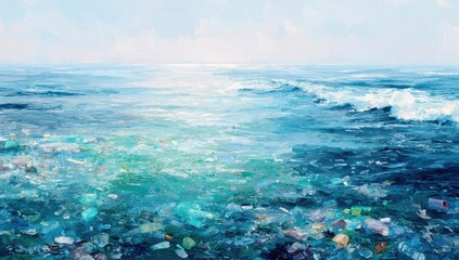 Fototapeta premium Ocean pollution, plastic debris