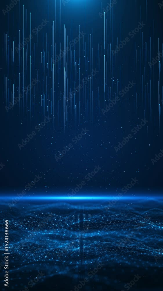 Poster futuristic cyber world, sci-fi grid, digital lines reality, sci digital motion abstract matrix big d