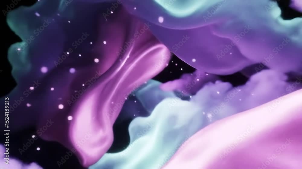 Poster mystical flowing abstract background with sparkles