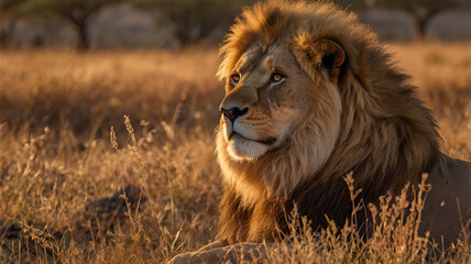 Obraz premium male lion in the wild