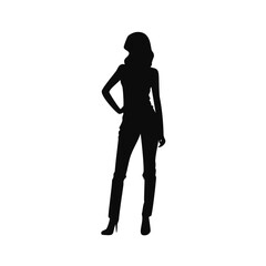 Woman silhouette casual pose fashion model