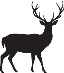 Obraz premium Mountain Deer Vector Clipart – Rustic Wildlife SVG BundleMajestic Deer Vector Design – Forest and Mountain SilhouetteWild Mountain Deer SVG – Cricut Cut Files for OutdoorsRustic Deer Vector Art 