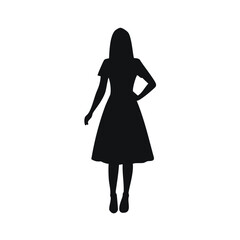 Woman silhouette elegant dress fashion model pose