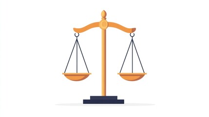 A stylized illustration of a golden scales of justice on a dark base, symbolizing balance, fairness, and legal judgment.  The design is simple and clean, with a focus on the symbolic representation