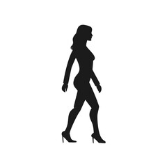 Woman walking silhouette business professional elegant