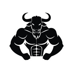 Muscular bull bodybuilder strong powerful animal