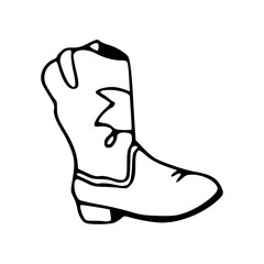 western style boot line art