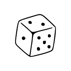 single white dice vector icon