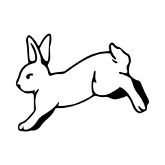 cute bouncing bunny line art