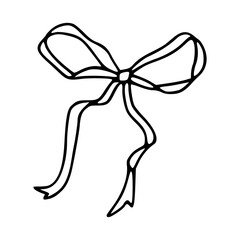 classic gift bow line art