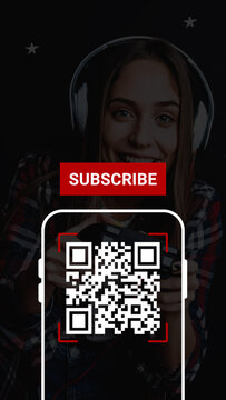 Sliding QR Code On The Phone Graphic For Vertical Videos