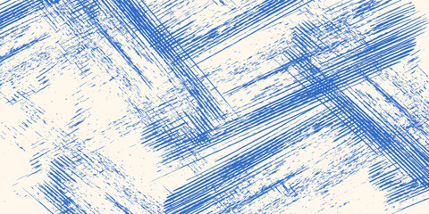 Grainy blue bold brush stroke with spray texture. Hand drawn distress damaged edge vintage template, banner. Grainy bold brush strokes texture with small dots