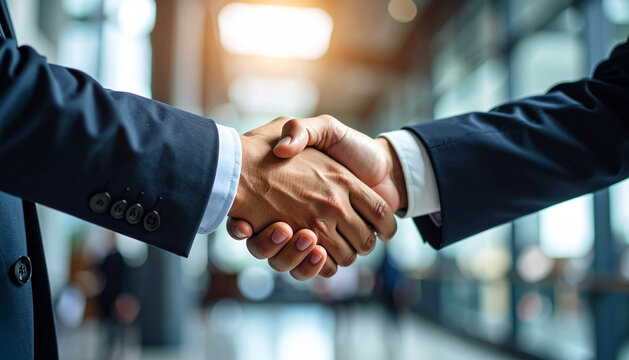 Business Handshake in Office