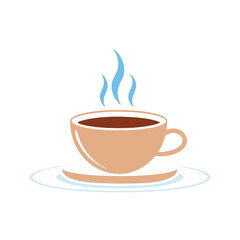 A warm cup of coffee on a saucer