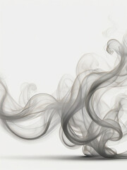 Photorealistic White and Gray Smoke Swirls on Transparent Background – Ethereal Vapor Trails and Misty Fumes, PNG Cutout Style for Overlays