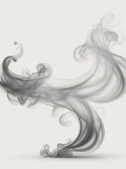 Photorealistic White and Gray Smoke Swirls on Transparent Background – Ethereal Vapor Trails and Misty Fumes, PNG Cutout Style for Overlays
