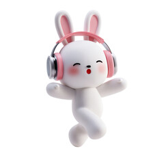 Happy Bunny Listening Music.